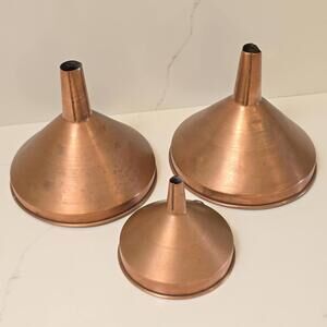 Vintage Set of English Copper Funnels